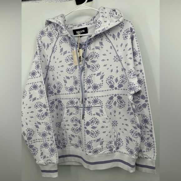 SER.O.YA FOSTER Bandanna Printed HOODIE NWT MSRP $295 Size M - Picture 2 of 7